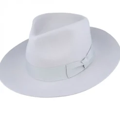 The Stiff Brim Wool Fedora - Powder Grey
