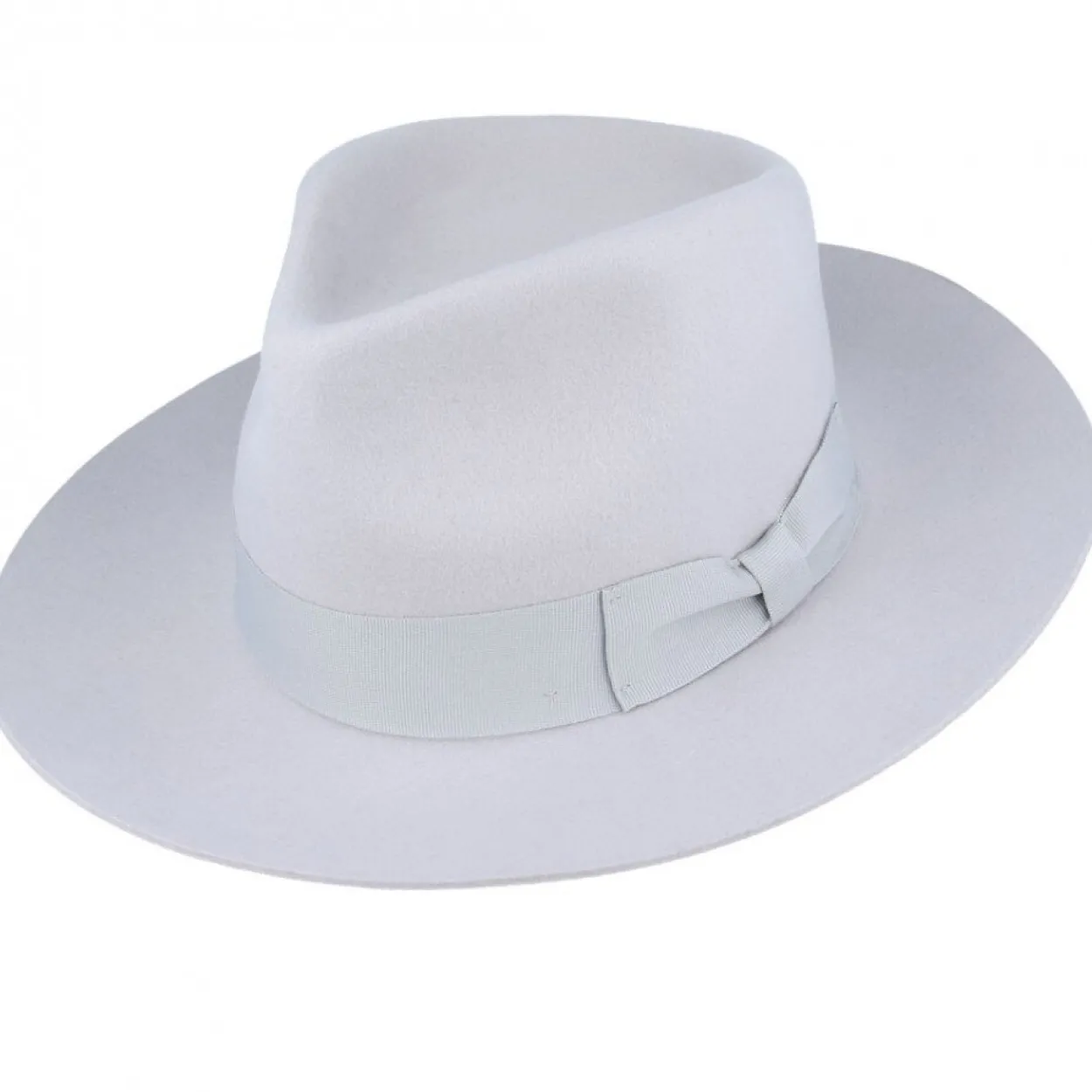 The Stiff Brim Wool Fedora - Powder Grey