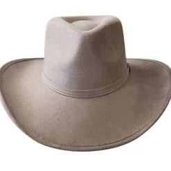 Vegan Suede Unisex Rancher Cowboy Hat - Taupe