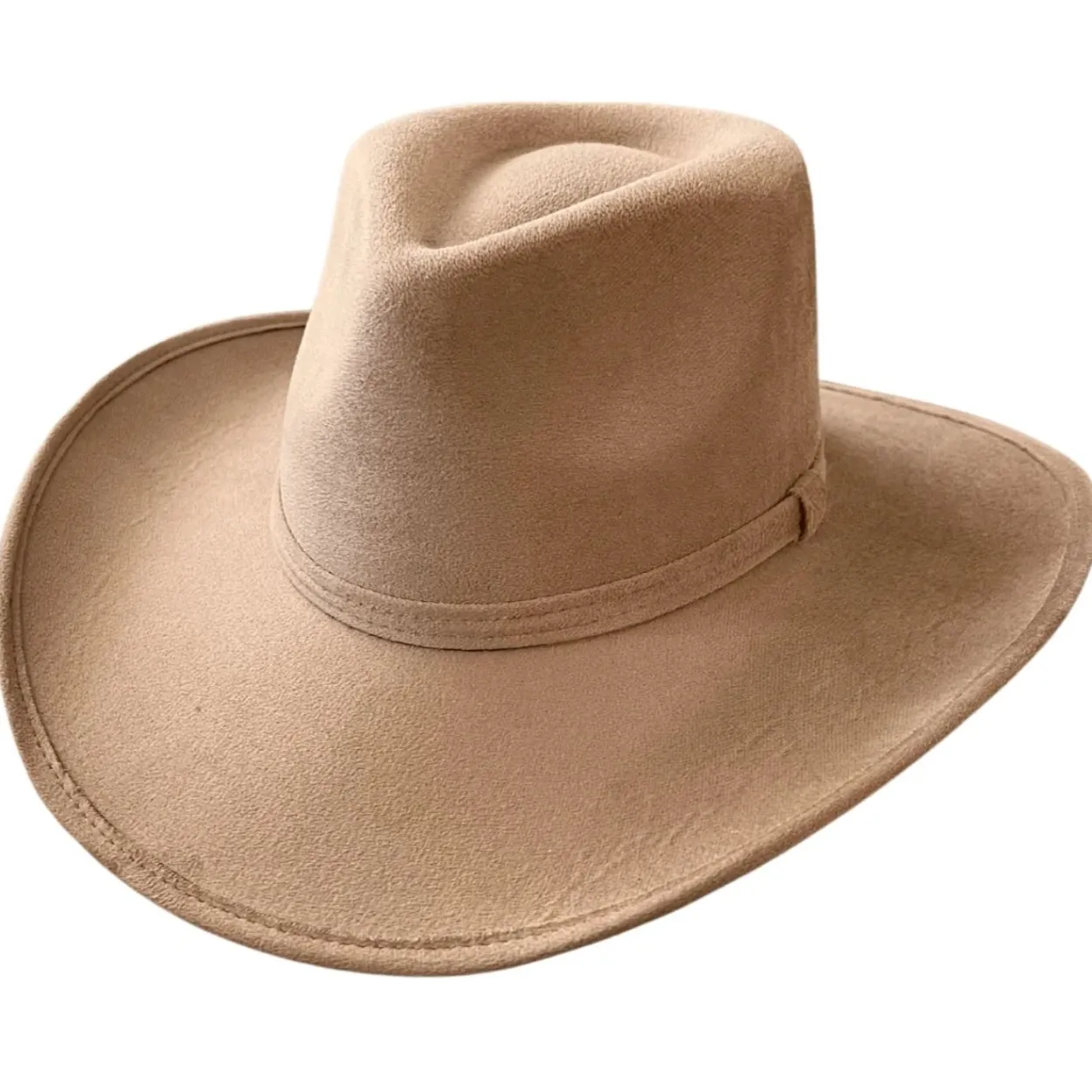 Vegan Suede Unisex Rancher Cowboy Hat - Tan