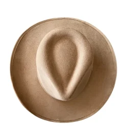 Vegan Suede Unisex Rancher Cowboy Hat - Tan