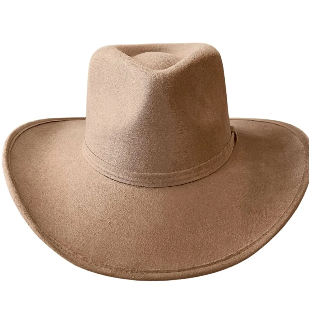 Vegan Suede Unisex Rancher Cowboy Hat - Tan