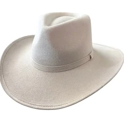 Vegan Suede Unisex Rancher Cowboy Hat - Ivory