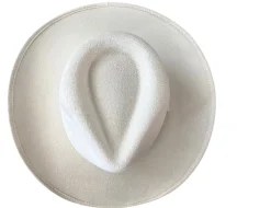 Vegan Suede Unisex Rancher Cowboy Hat - Ivory