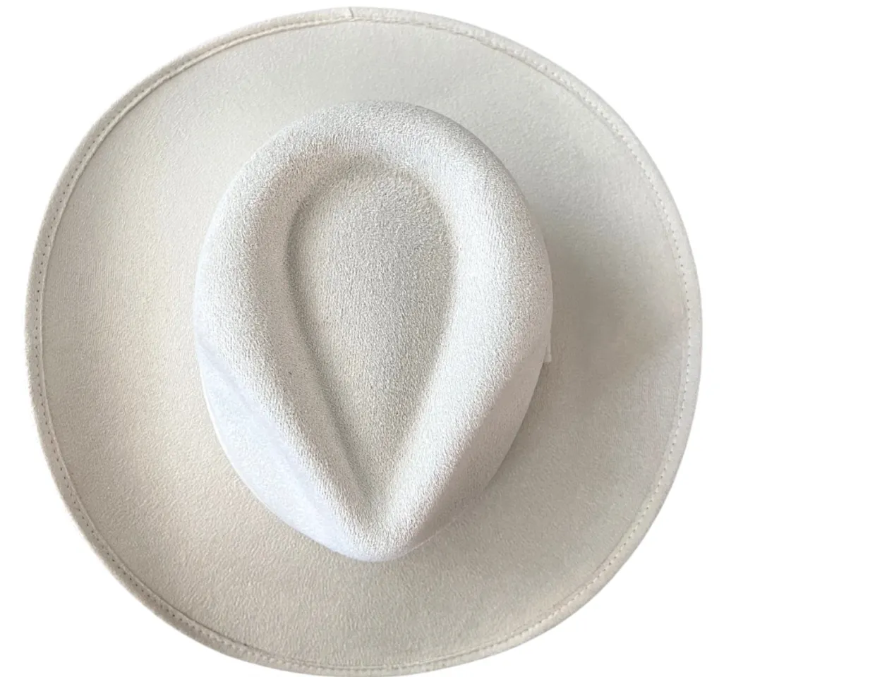Vegan Suede Unisex Rancher Cowboy Hat - Ivory
