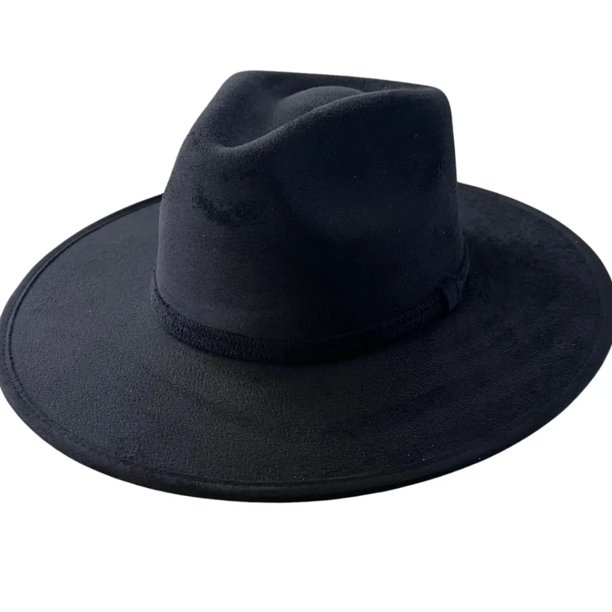 Vegan Suede Unisex Rancher Hat - Black