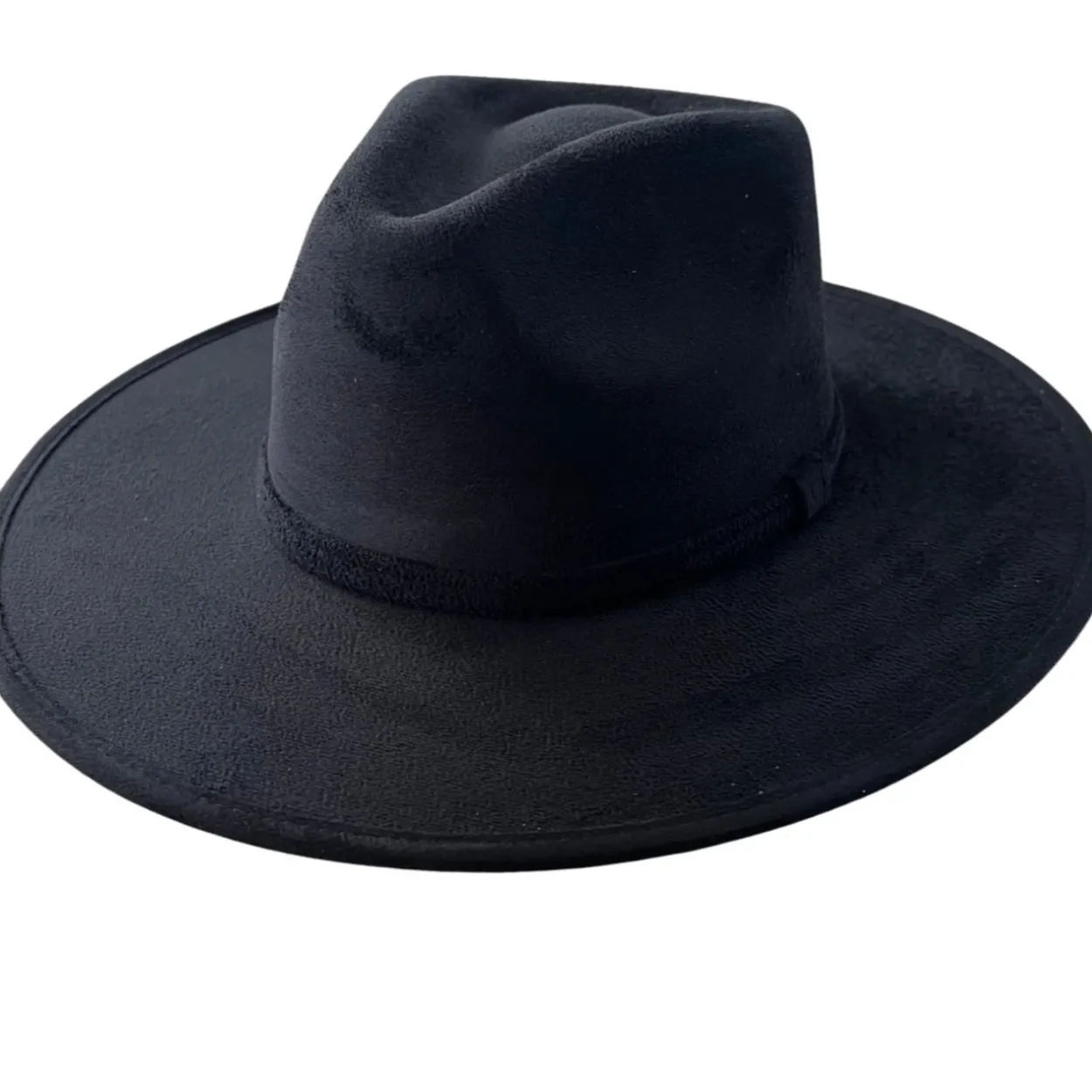 Vegan Suede Unisex Rancher Hat - Black