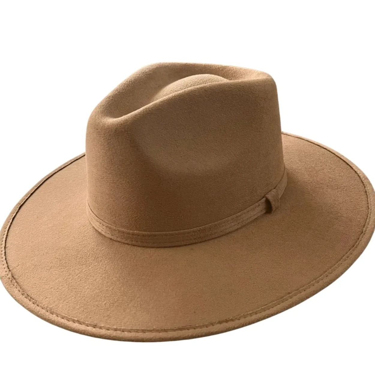 Vegan Suede Unisex Rancher Hat - Tan