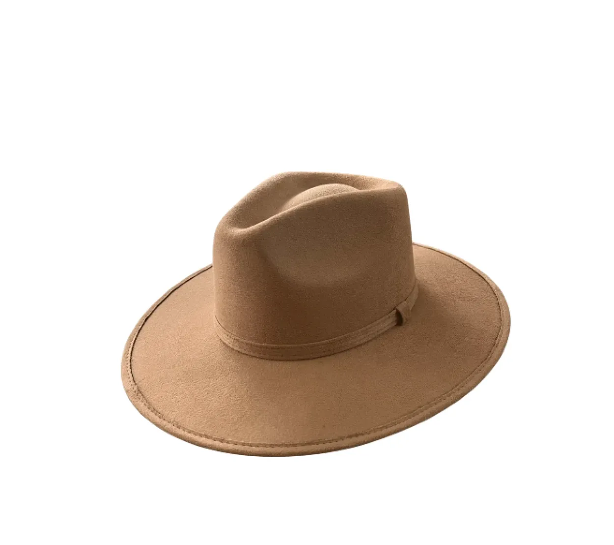 Vegan Suede Unisex Rancher Hat - Tan