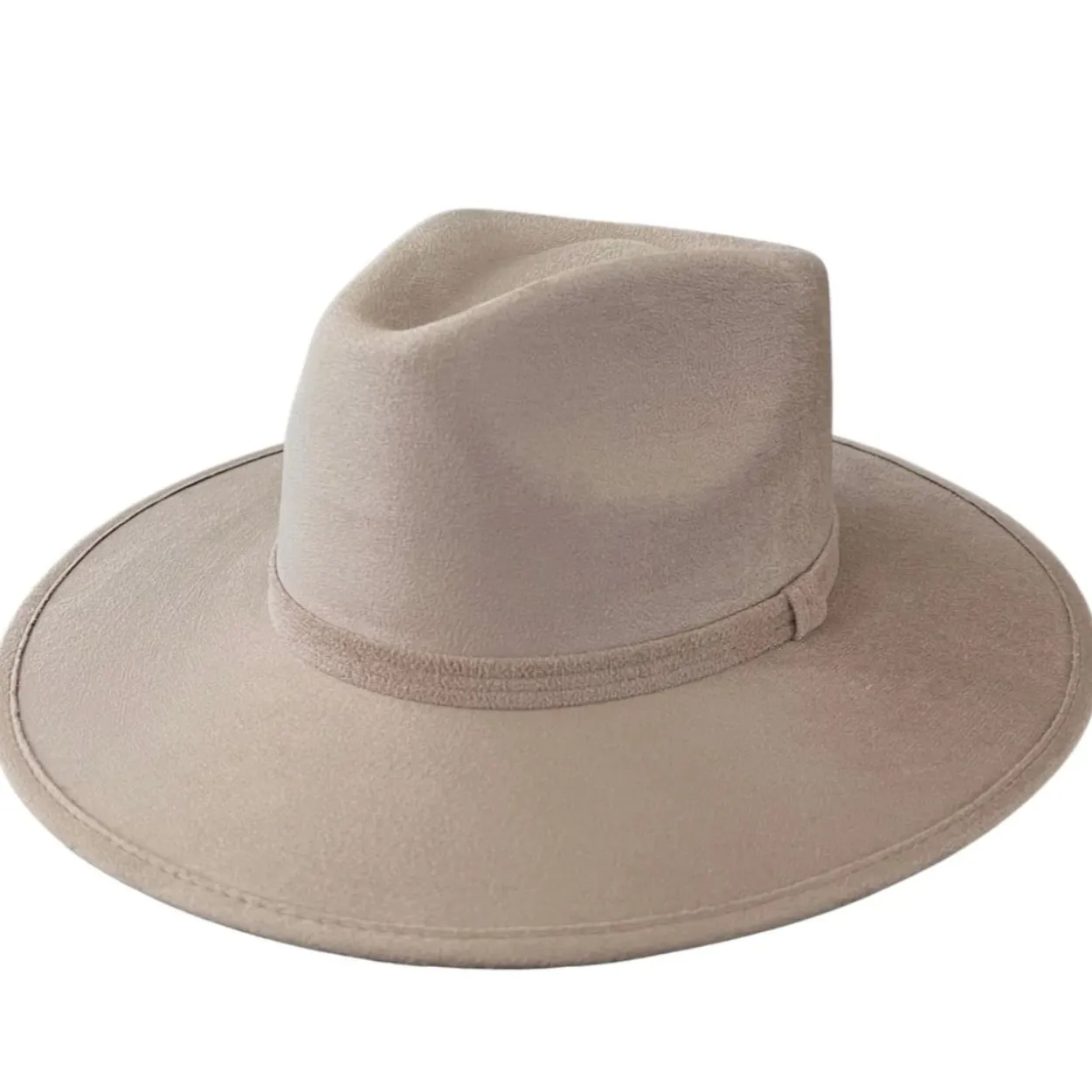 Vegan Suede Unisex Rancher Hat - Taupe