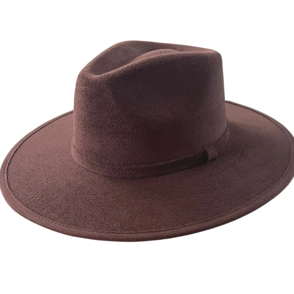 Vegan Suede Unisex Rancher Hat - Chocolate