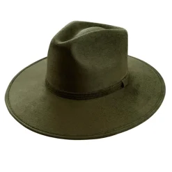 Vegan Suede Unisex Rancher Hat - Olive