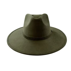 Vegan Suede Unisex Rancher Hat - Olive