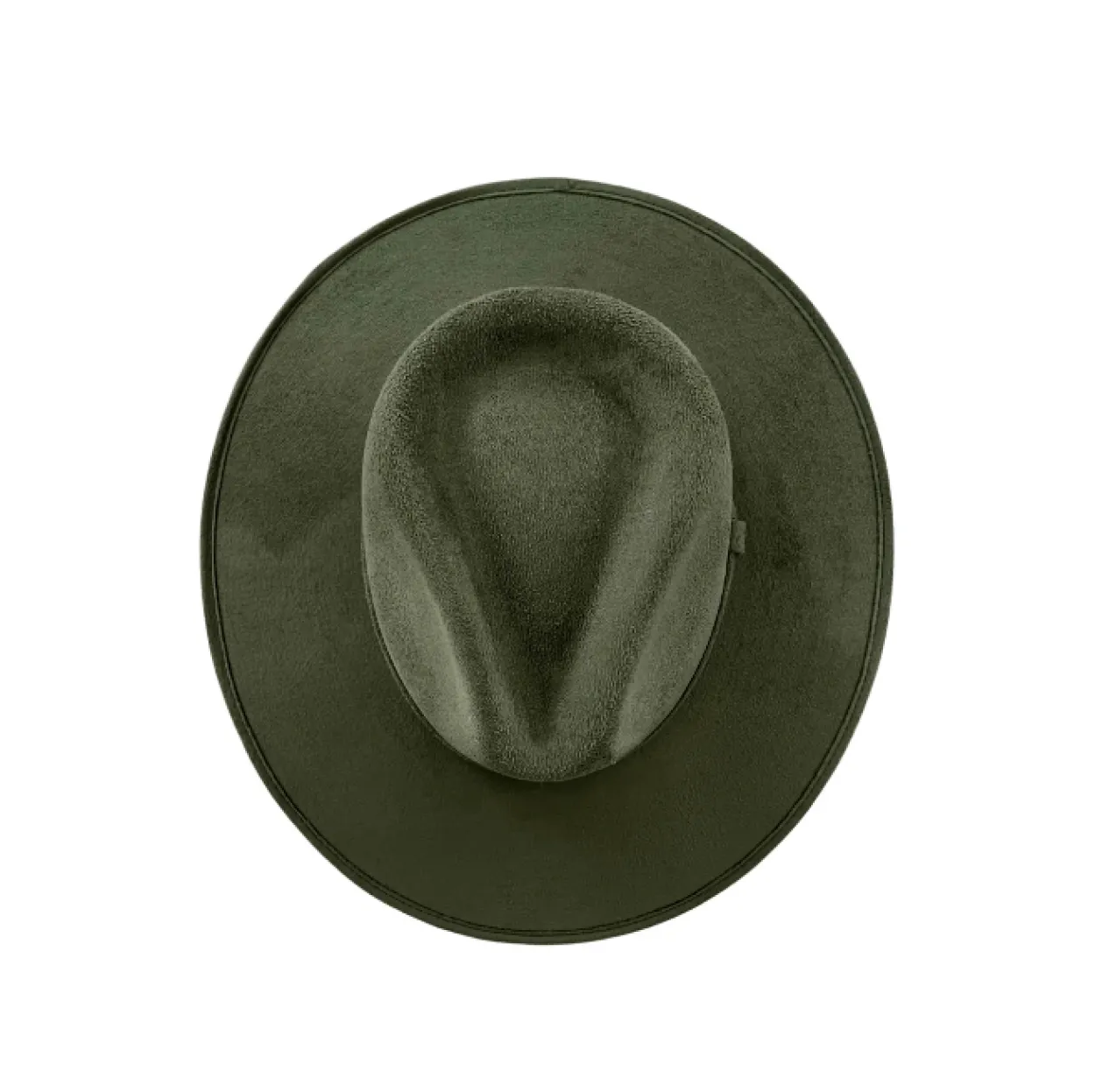 Vegan Suede Unisex Rancher Hat - Olive