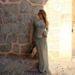 VENUS - Mint Knit Dress