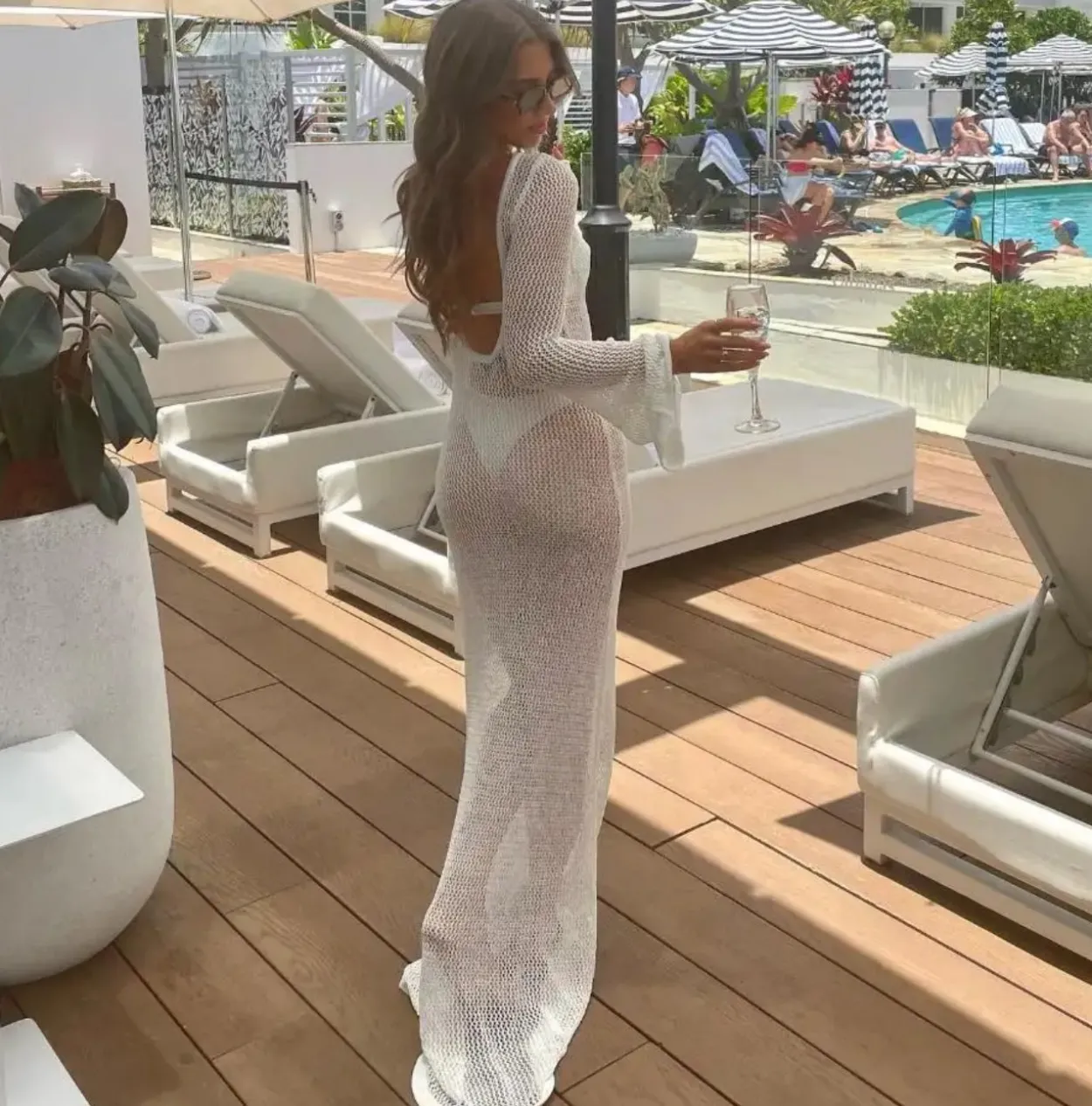 VENUS - White Knit Dress