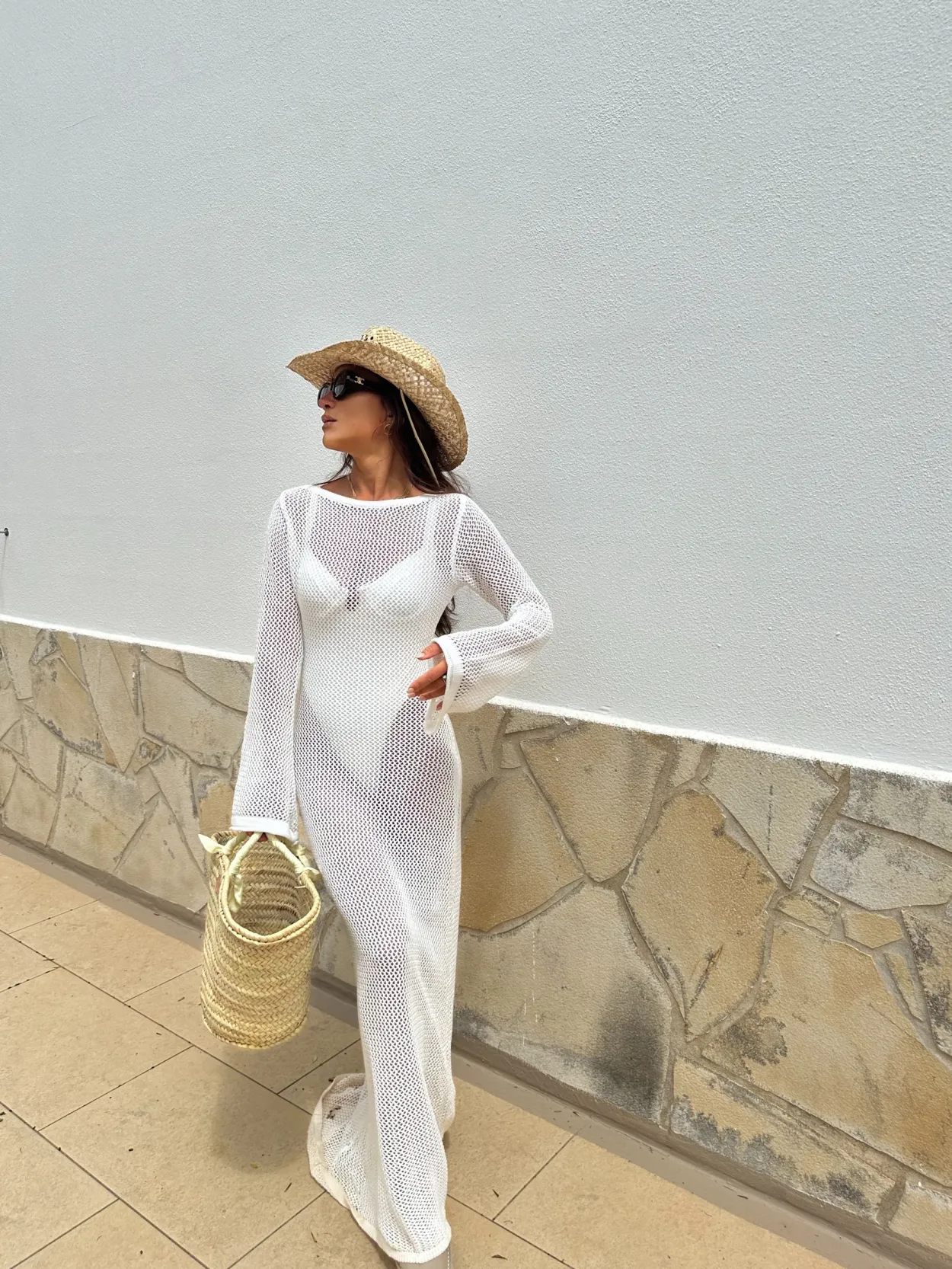 VENUS - White Knit Dress
